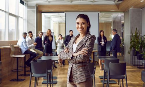 Happy,Professional,Business,Teacher,After,Corporate,Training,Class,For,Team